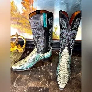 Blue lucchese boots outlet